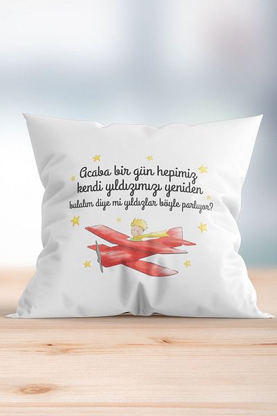 ÇELİKLER HEDİYE Let's Find Out Stars Shine Like This Little Prince Printed Pillow