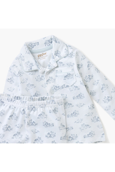 giggles Printed Shirt and Pyjama Set