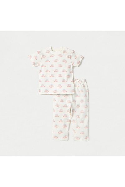 Juniors All-Over Snail Print T-shirt and Pyjama Set