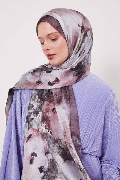 Levidor Abstract Flower Pattern Indian Silk Shawl