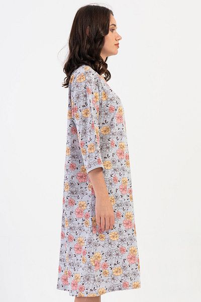 VİENETTA Women's Plus Size 3/4 Sleeve Zippered Home Dress, 408190
