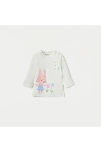 Juniors Printed Long Sleeves T-shirt and Pyjama Set