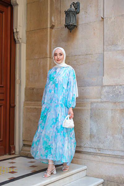 LOCCO Women's Cloud Pattern Dress Lilac