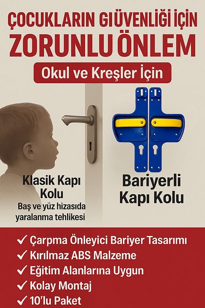 Life 360 Barrier Door Handle |   Yellow-Navy Blue Colored |   Child Safe |   Suitable for Schools and Training Areas