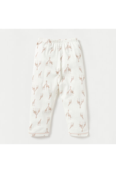 giggles All-Over Giraffe Print Long Sleeves Shirt and Elasticated Pyjama Set