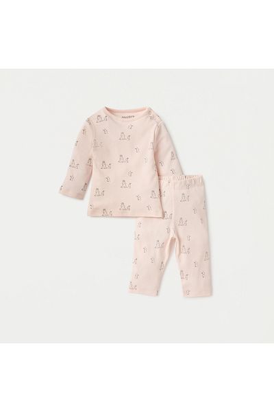 Juniors Bunny Print Long Sleeves T-shirt and Pyjama Set