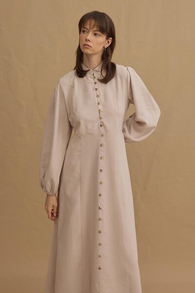 Fahhar Stoned Modal Britli Dress Stone