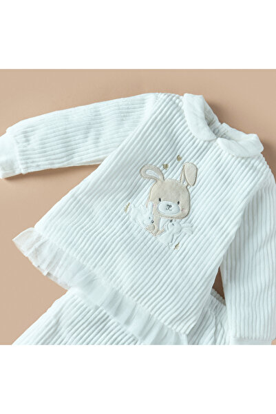 giggles Bunny Applique Frill Detail T-shirt and Elasticated Pyjama Set