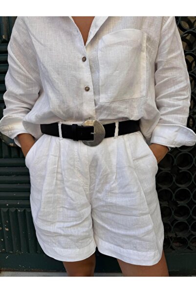 Tina İstanbul Antik Asimetrik Tokalı Kemer 4cm Siyah