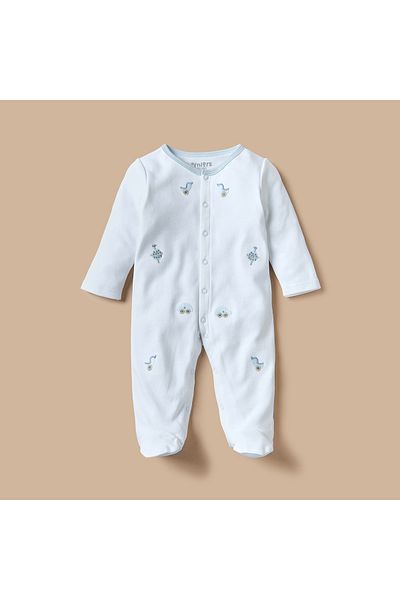 Juniors Embroidered Sleepsuit with Long Sleeves