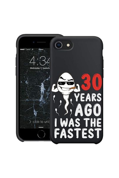 bestcase ® Slim Silicon Case For Apple iPhone SE 3 / SE 2 / 7 / 8, 30 Years ago, 1396527 B 1898