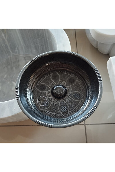 SİPAHİMARBLE Black Plated Ottoman Bath Stone - Brass