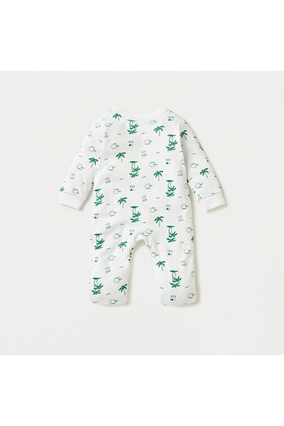 Juniors KSA National Day Print Footed Sleepsuit with Long Sleeves