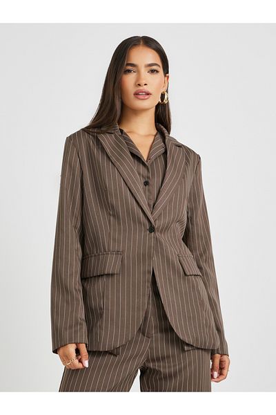 Styli Striped Regular Fit Regular Length Blazer