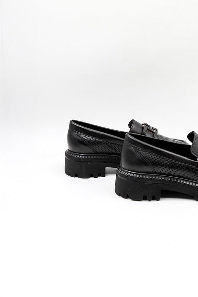 Venüs Women's Genuine Leather Buckle Detailed Loafer Casual Shoes Vn11530Y Black