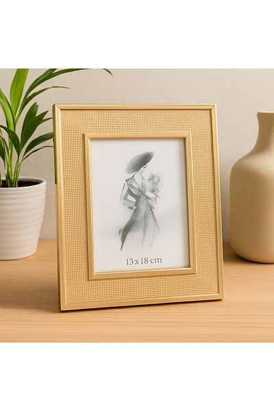 Gift Design Gold photo frame 13x18 cm, with glass, PS frame and MDF back