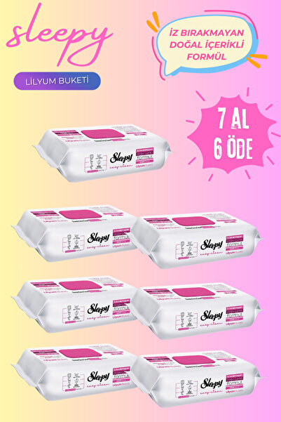 Sleepy Easy Clean Lilyum Buketi Yüzey Temizlik Havlusu Mendili - 100 Yaprak 7...