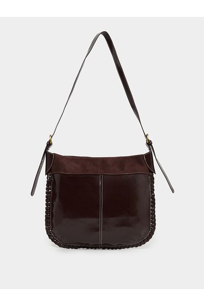 Styli Contrast Stitch Detail Shoulder Bag with Adjustable Handle