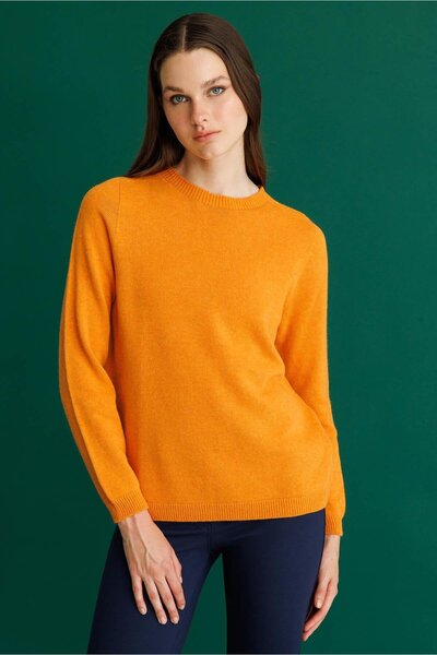 Desen Triko Women's Crew Neck Classic Cashmere Sweater K.K.