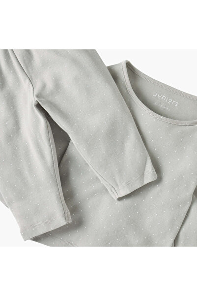 Juniors Polka Dot Print T-shirt and Pyjama Set