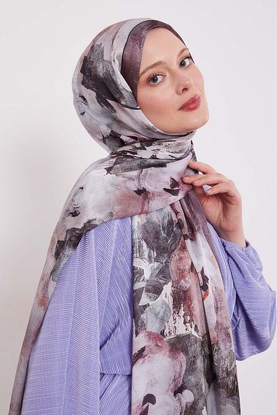 Levidor Abstract Flower Pattern Indian Silk Shawl