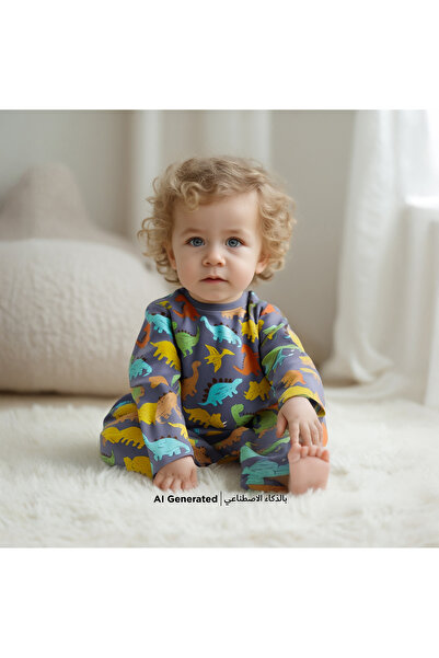 Juniors طقم تي شيرت وبيجامة بطبعة ديناصور