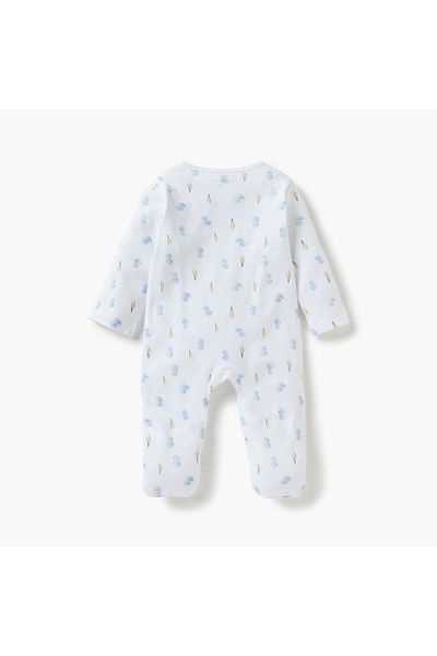 Juniors All-Over Animal Print Closed Feet Sleepsuit with Zip Closure