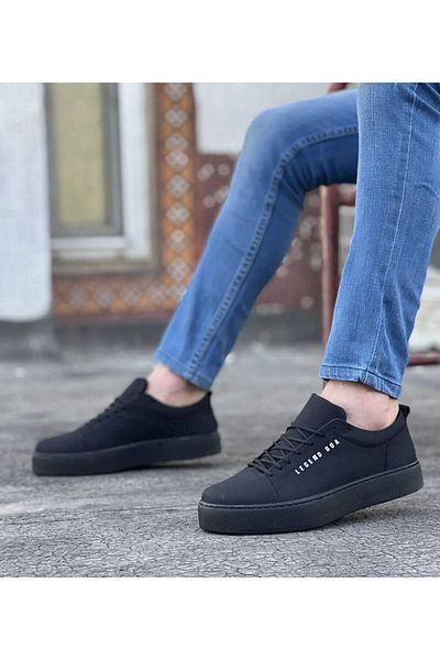 WEBORN Men's Lace-Up Skin Leather Classic Shoes Casual Sports Stylish Flat Sole Comfortable Sneaker