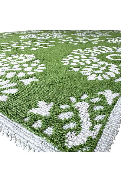 OEM Covor țesut din Bumbac, verde, 80x300 cm, CBB606