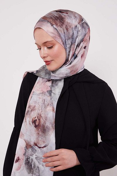 Levidor Abstract Flower Pattern Indian Silk Shawl