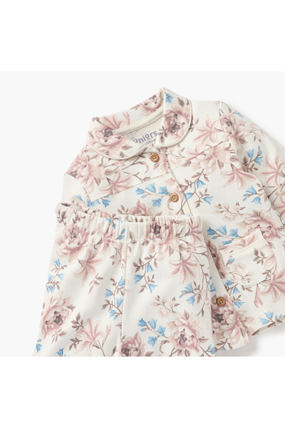 Juniors Floral Print Shirt and Pyjama Set