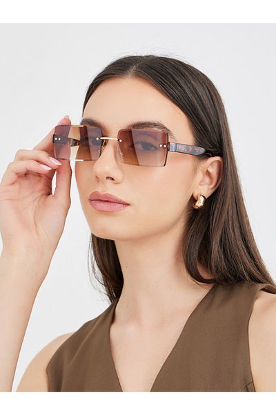 Styli Gradient Lens Frameless Rectangle Sunglasses