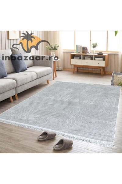 OEM 3D embossed rug braces 678A 100x300 cm Grey