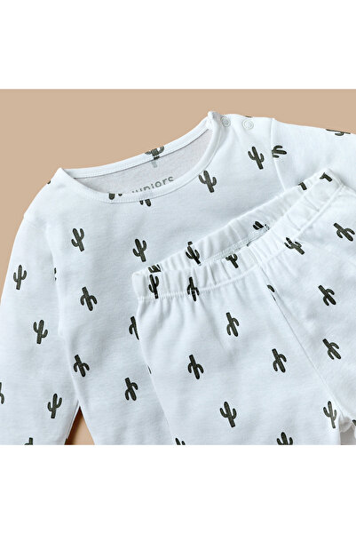 Juniors All-Over Cactus Print Long Sleeves T-shirt and Elasticated Pyjama Set