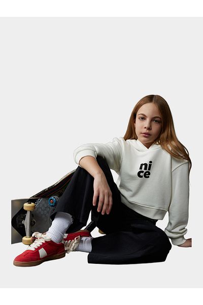 DeFacto Kids Fit Printed Hooded Sweatshirt