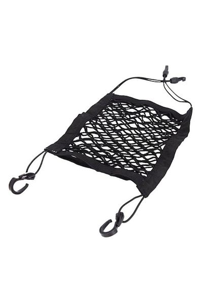 Nabi Market Organizator auto din plasă elastică, depozitare și siguranță 2 în 1, 24,5 cm x 29 cm, negru
