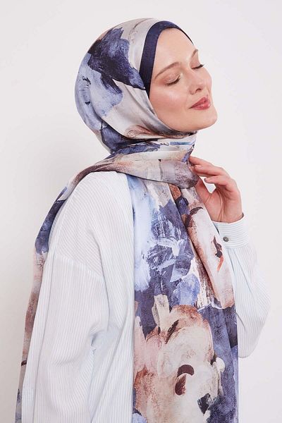 Levidor Abstract Flower Pattern Indian Silk Shawl