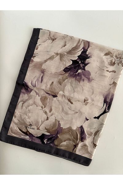 İpekhan Peony Pattern Thin Cotton Shawl