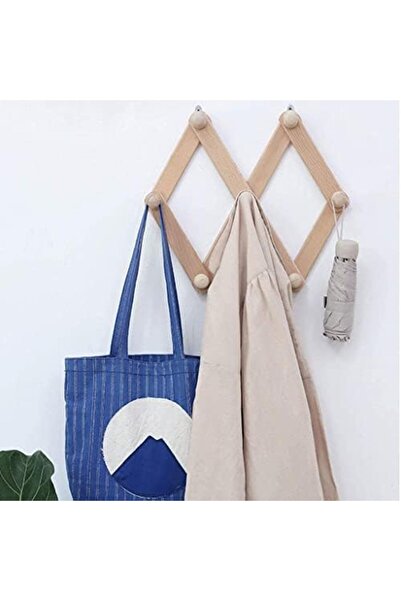 genric FFD 7 Hooks Wooden Expandable Cloth Hanger, Wall Mounted Hat Rack, Coat Hooks for Home