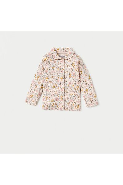 Juniors All-Over Floral Print Long Sleeve Shirt and Elasticated Pyjama Set