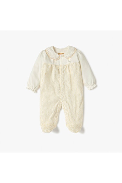 giggles بدلة نوم مطبوعة بأقدام مغلقة مع زر للإغلاق