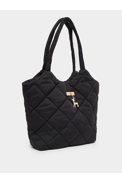 Styli Black Quilted Shoulder Bag