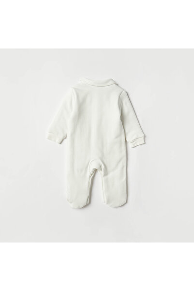 Juniors Penguin Embroidered Sleepsuit with Bow Detail and Long Sleeves