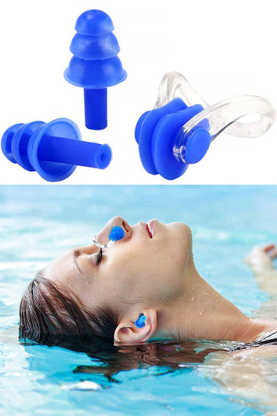 NOYİSKA Su Geçirmez Kulak Burun Tıkacı Havuz Deniz Uyku İçin Yıkanabilir Kulak ve Burun Tıkayıcı Tıkaç Seti