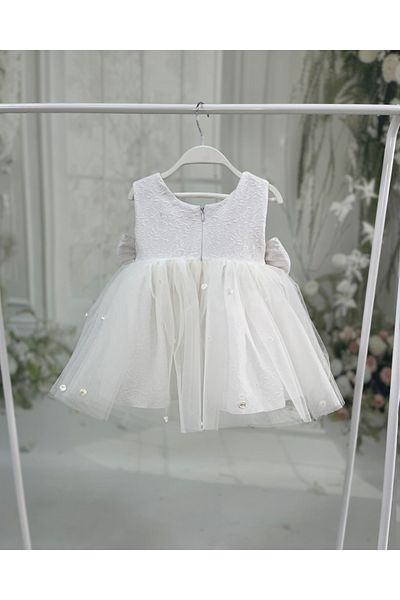 Bertuğ Bebek Βραδινό φόρεμα με λεπτομέρεια μπροκάρ Dream Tulle Rose