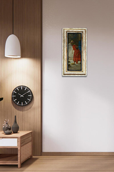 AND Taş Duvar Dekoru Kaplumbağa Terbiyecisi Üçlü Doğal Taşa Baskı Çerçeveli Tablo (40x20 Cm)