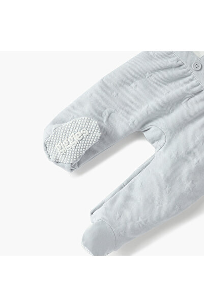 giggles Bear Applique Closed Feet Sleepsuit with Long Sleeves