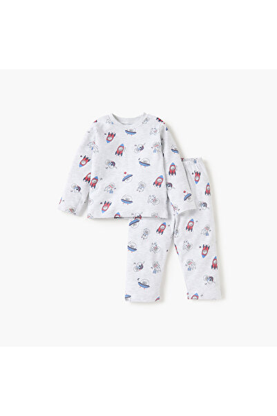 Juniors All-Over Space Print T-shirt and Pyjama Set