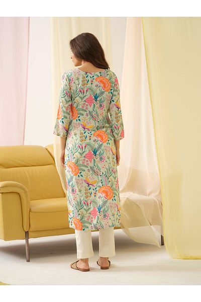 DW By Styli Floral Printed Straight Kurta