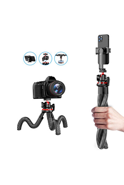 Techsuit Stick selfie cu trepied, 43cm - (C02) - Negru